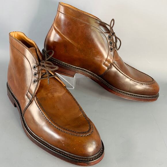 RALPH LAUREN Size 10.5 Gifford Brown Cordovan Leather Lace-Up Ankle Boots main image 12